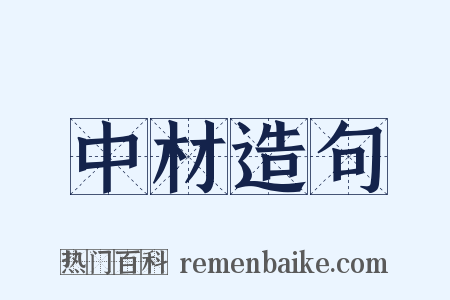 中材造句是什么意思的图片